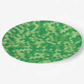 Groene Pixelated Videogame Verjaardagsfeest Papieren Bordje (Gekanteld)