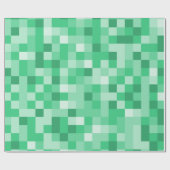 Groene pixels cadeaupapier (Vlak)