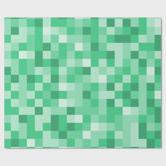 Groene pixels cadeaupapier (Vlak)