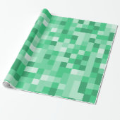 Groene pixels cadeaupapier (Uitgerold)