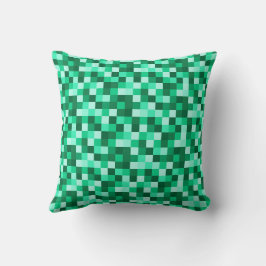 Groene Pixels Minecraft Geïnspireerde Print Worp K Kussen