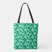 Groene Pixels Schoudertas, Minecraft Geïnspireerde Tote Bag (Achterkant)