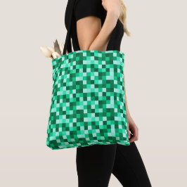 Groene Pixels Schoudertas, Minecraft Geïnspireerde Tote Bag