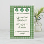 Groene plaid en groene Shamrocks St. Patrick's Day Kaart (Staand voorkant)