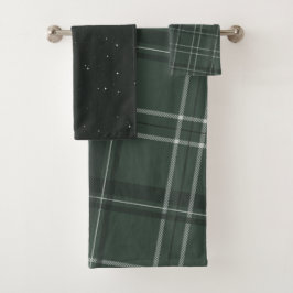 Groene plaid en sterren vakantie bad handdoek