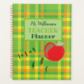 Groene plaid gepersonaliseerde leraar planner (Voorkant)