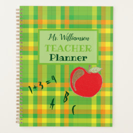 Groene plaid gepersonaliseerde leraar planner