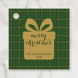 Groene plaid kerst feestelijke patroon - bedankjes labels