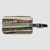 Groene plaid n prints bagagelabel (Voorkant (horizontaal))