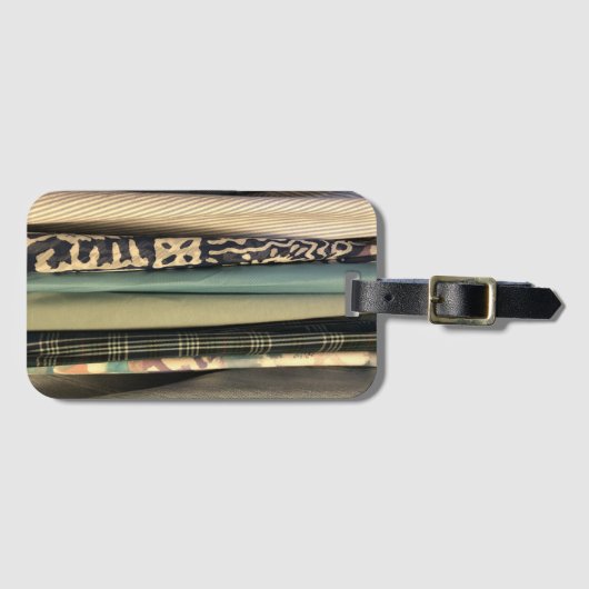 Groene plaid n prints bagagelabel (Voorkant (horizontaal))