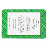 Groene Plaid Restaurant Reclame Template Magneet (Horizontaal)