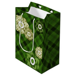 GROENE PLAIDEPATROON MET GROENE STROMEN MEDIUM CADEAUZAKJE