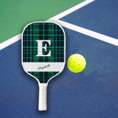 Groene Plaids Leuk Sportief Aangepast Monogram & N Pickleball Paddle