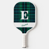Groene Plaids Leuk Sportief Aangepast Monogram & N Pickleball Paddle (Achterkant)