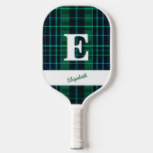 Groene Plaids Leuk Sportief Aangepast Monogram & N Pickleball Paddle (Voorkant)