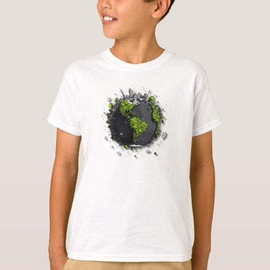 Groene Planeet Aarde  T-shirt (Voorkant)