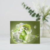 groene planeet briefkaart (Staand voorkant)