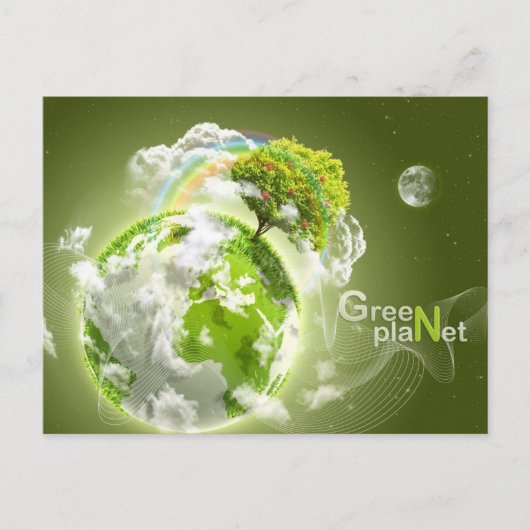 groene planeet briefkaart (Voorkant)