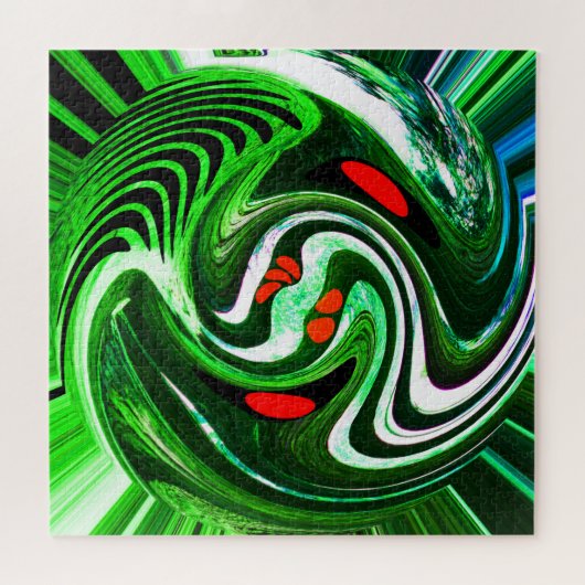 Groene planeet kunst legpuzzel (Horizontaal)