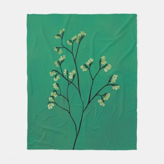 Groene Plant minimalistische botanische kunst Fleece Deken (Voorkant)