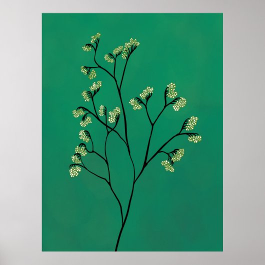 Groene Plant minimalistische botanische kunst Poster (Voorkant)