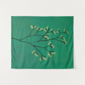 Groene Plant minimalistische botanische kunst Wandkleed (Voorkant (horizontaal))