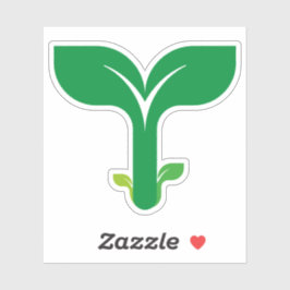Groene Plant T letter Natuur Milieu  Sticker