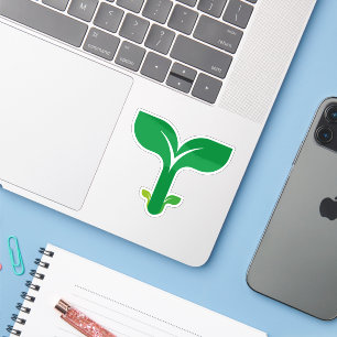 Groene Plant T letter Natuur Milieu Sticker