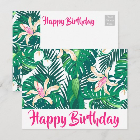 Groene planten briefkaart (Voorkant / Achterkant)