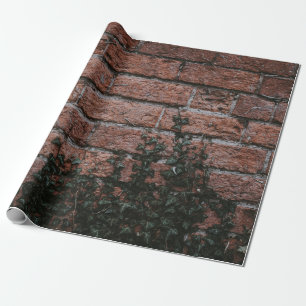 Groene planten nabij baksteenwand cadeaupapier
