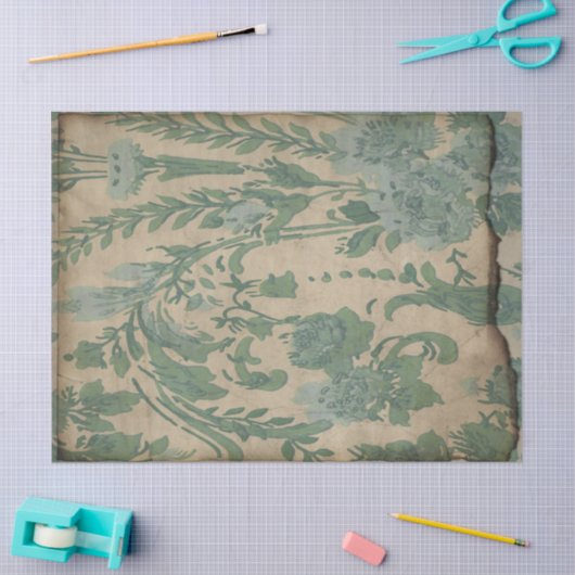  groene Planten over bruine ontkoppeling Tissuepapier (Craft)