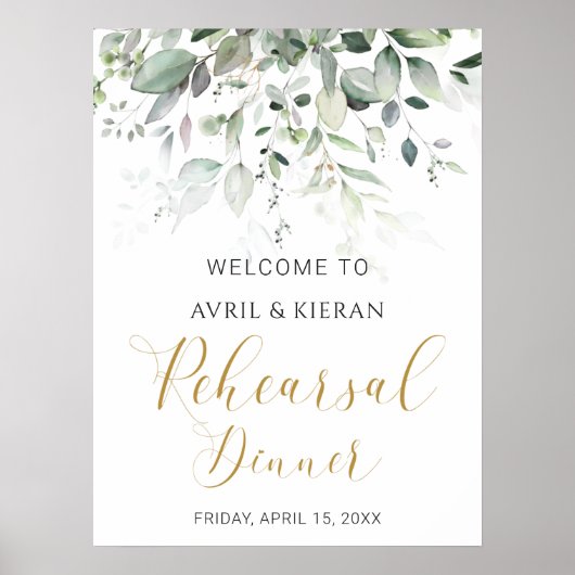 Groene planten Probediner Welkomstbord Poster (Voorkant)