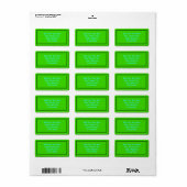 Groene Plastic Etiket sjabloon (Full Sheet)