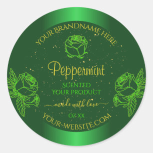 Groene platte etiketten van Floral - Zachte glitte