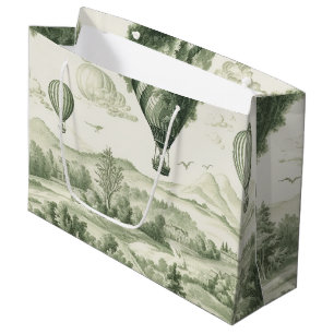 Groene platteland Heet Luchtballon Toile (3) Groot Cadeauzakje