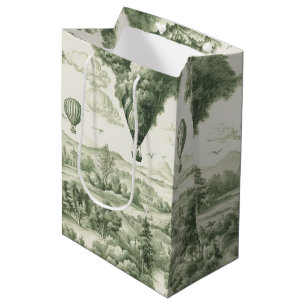 Groene Platteland Heet Luchtballon Toile (3) Medium Cadeauzakje