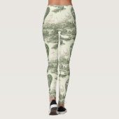 Groene platteland Heet Luchtballon Toile Leggings (Achterkant)