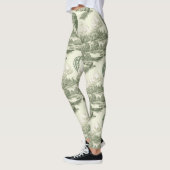 Groene platteland Heet Luchtballon Toile Leggings (Links)