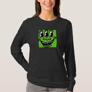 Groene Plein Drie Ogen Gezicht T-shirt