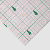 Groene pleinen met kerstbomen op wit tissuepapier (Detail)