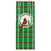 Groene pleinen met rode en witte lijnen met waszak wijn cadeautas (Achterkant)