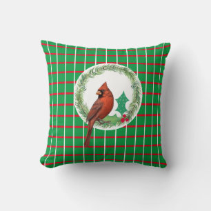 Groene pleinen met rode en witte lijnen Sierkussen