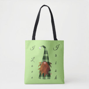  groene pleister St Patrick Gnome Ik hou van Iers Tote Bag