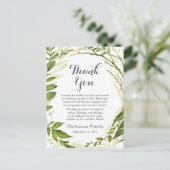 Groene plek instelling Dank u kaart rustiek groen (Staand voorkant)