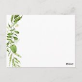 Groene plek instelling Dank u kaart rustiek groen (Achterkant)