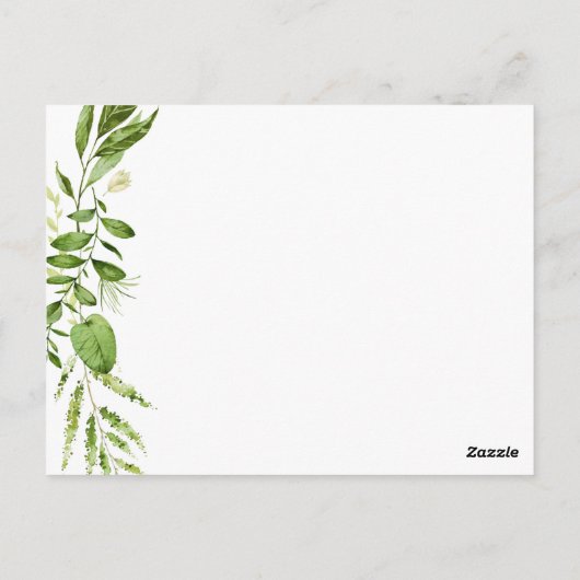 Groene plek instelling Dank u kaart rustiek groen (Achterkant)