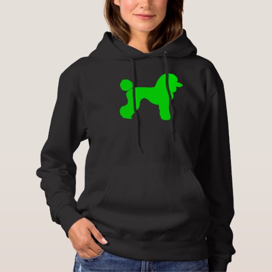 Groene poedel silhouet hoodie (Voorkant)