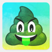 Groene poep Emoji Ombre Stickers (Voorkant)