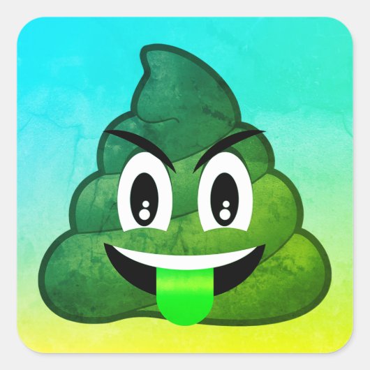 Groene poep Emoji Ombre Stickers (Voorkant)