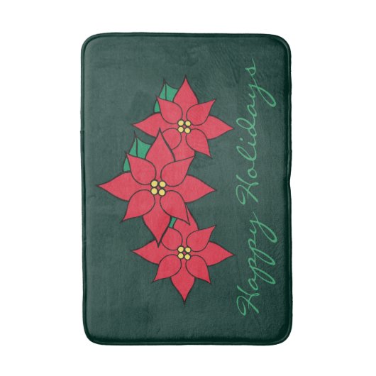 Groene Poinsettia Badkamer Tapijt Decoratie Badmat (Voorkant Verticaal)